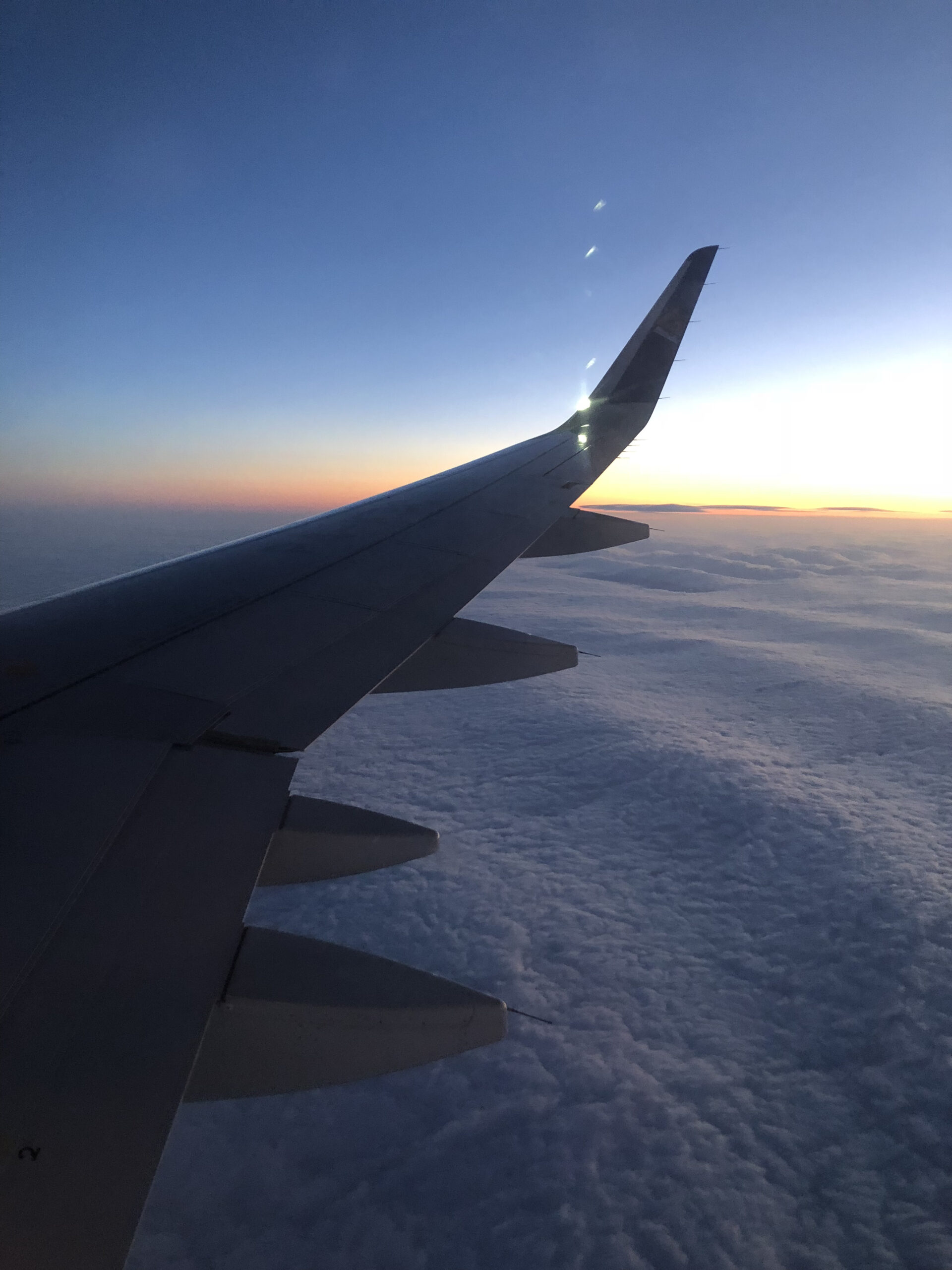 Flight departure over Japan